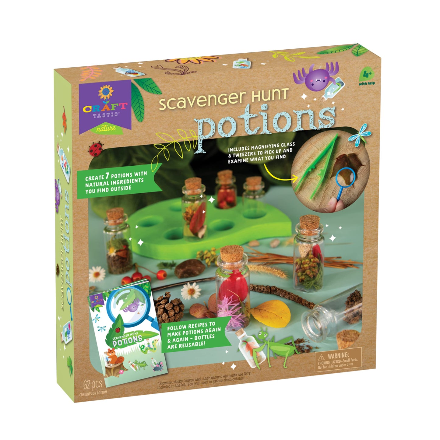 Craft-Tastic Scavenger Hunt Potions - Nature Diy Craft Kit - Create Magical Nature Potions - Makes 7 Potions - Comes With Recipe Book - Ages 4+ With Adult Help