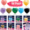 Arfun Valentines Day Gifts for Kids Classroom, 28 Pack Valentines Cards Goodie Bags with Heart Stones, Valentine Exchange Party