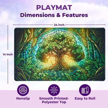 MTG Magic The Gathering Playmat Original Handcrafted Art, Non-Slip TCG Playmat with Rubber Bottom and Stitched Edges, Commander