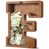 Summidate Extra Large Wooden Piggy Bank| Piggy Bank For Boys Girls Toddler| Alphabet F Money Bank| Coin Bank Birthday Gift For Kids|Children'S Day Gift(12'- Initial-F)