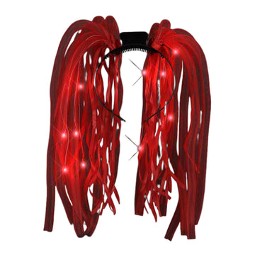 Blinkee Red Led Noodle Headband Flashing Dreads - 12 Rich Red Leds - Virtually Indestructable