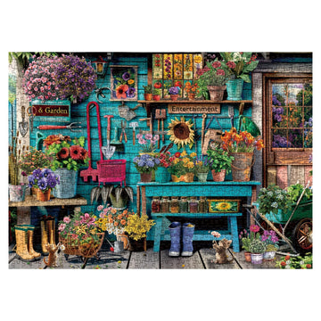 Flower Plant Gardening Puzzle 1000 Piece For Adults, Spring Nature Garden Jigsaw Puzzle, Cat Colorful Cabin Puzzles