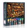 Jigsaw Puzzle for Adults - Spooky Halloween Shop,Skulls, Potion Bottles, and Antique Dolls Parlour Games, Challenging Puzzles, 1