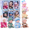 Vueos 4 Inch Mini Baby Dolls 6pcs Gift Set Included Cute Small Baby Doll with Clothes Suitability Kids 3 and Up Birthday Christm