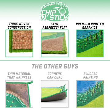 Gosports Mid-Size Chip N' Stick Golf Game - Includes 1 Game Mat, 8 Grip Golf Balls, And Chipping Mat