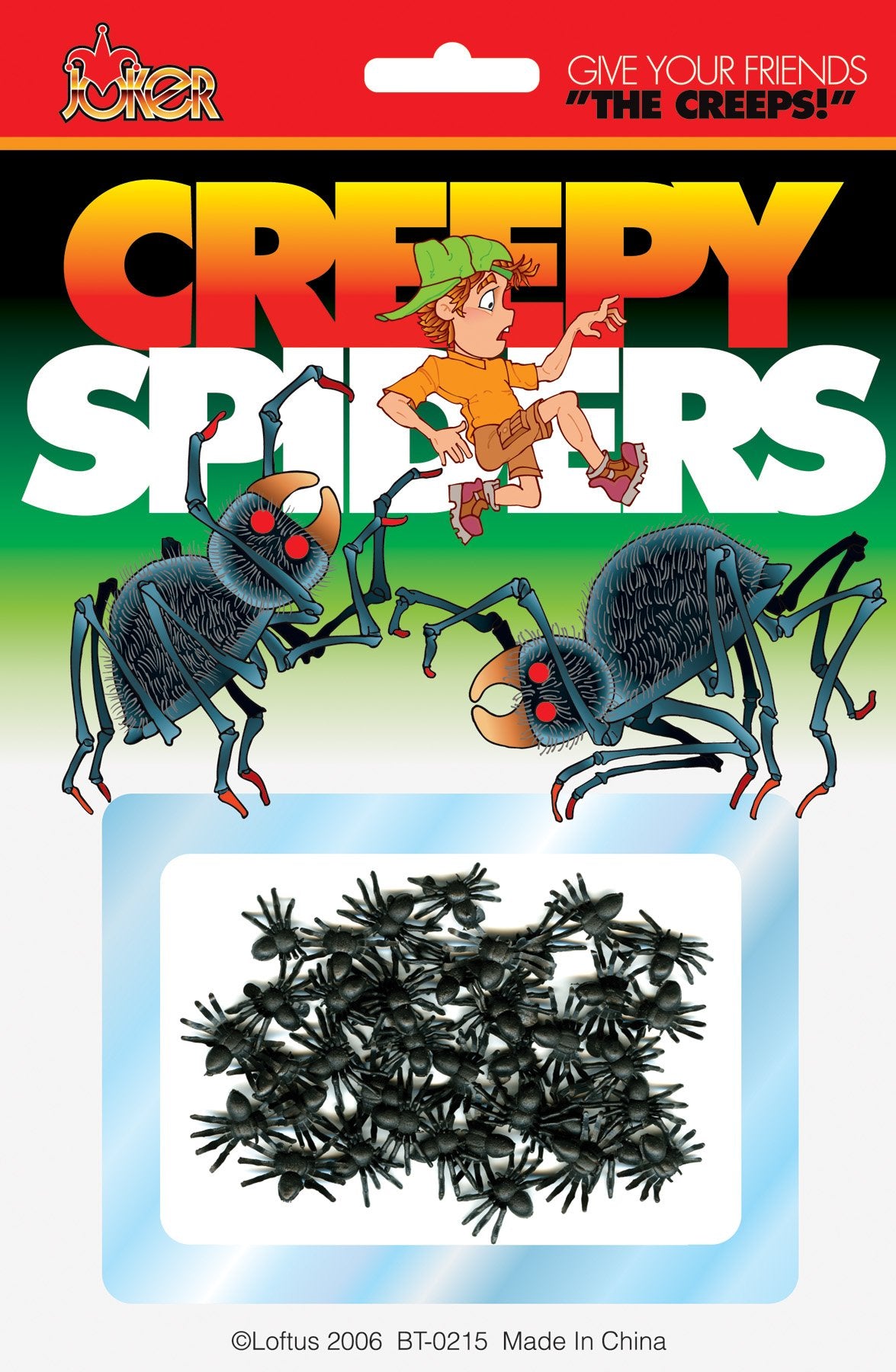 Joker Creepy Mini Spiders Decoration Pack, Black, 16 Ct