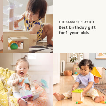 Lovevery Babbler Play Kit with Bonus Book - Montessori Toddler Toy, Multi Color, Ideal Birthday Gift for 1 Year Old