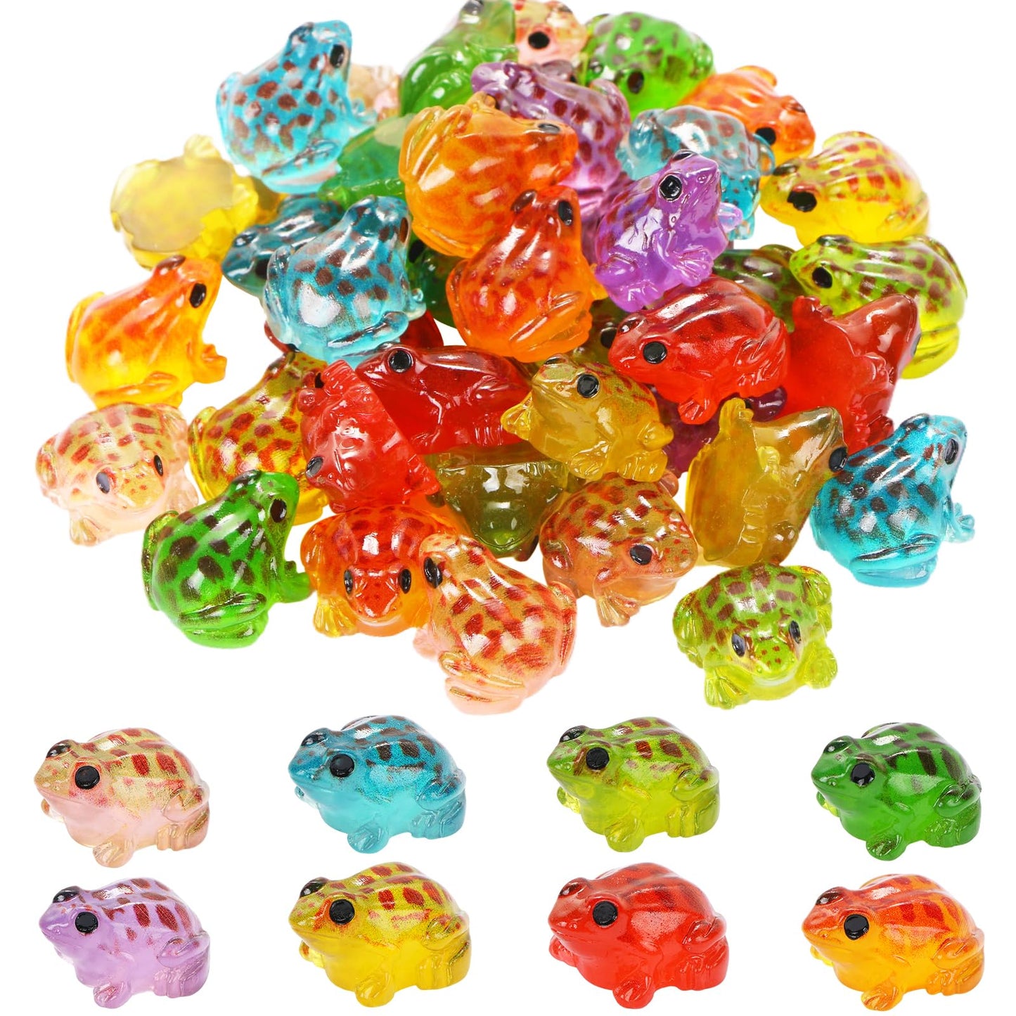 40 Pieces Resin Mini Frogs Luminous Mini Animals Tiny Animals for Crafts Dollhouse Fairy Garden Micro Moss Landscape Aquarium Po