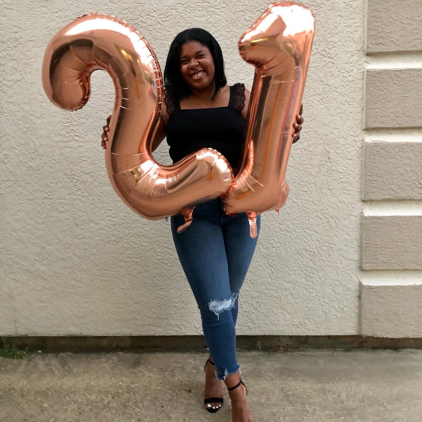 21 Balloon Number, Rose Gold Number 21St Birthday Balloons 40 Inch, 21 Or 12 Years Old Rose Gold Birthday Decorations For Men Wo