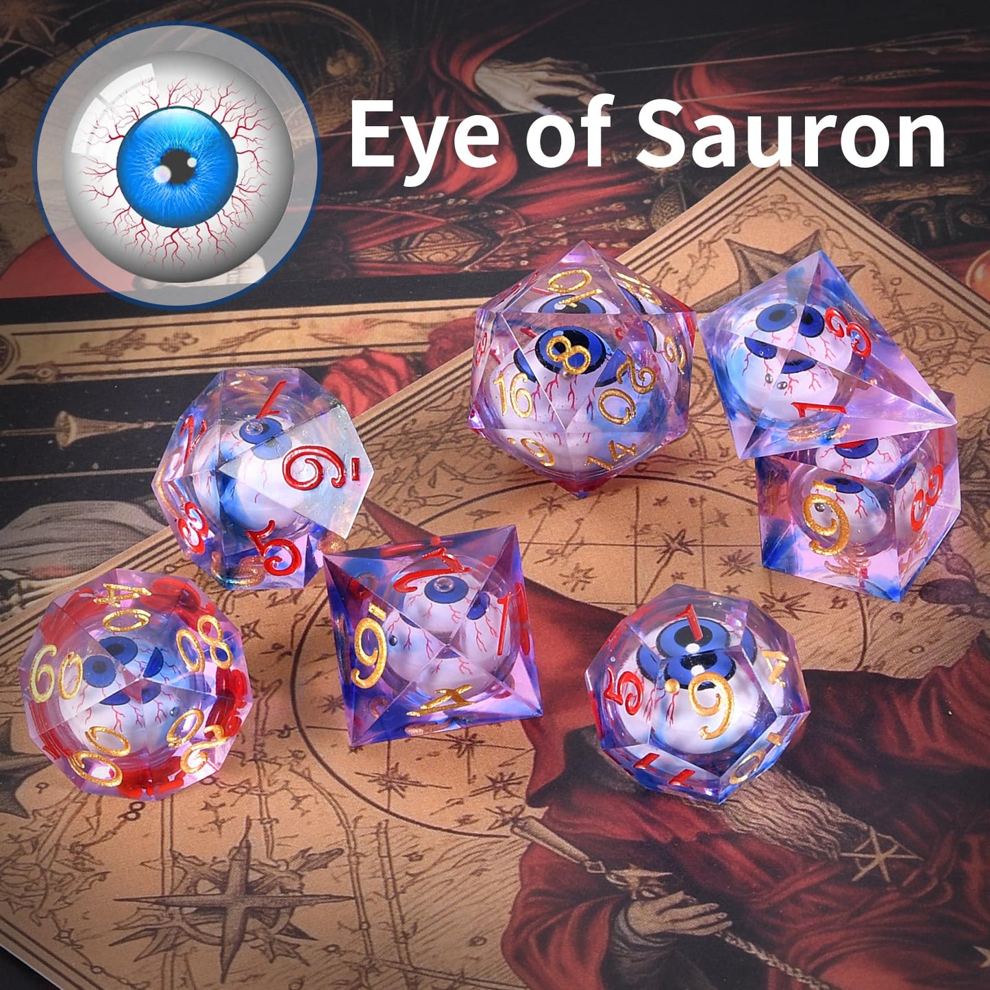 Evil Eye D20 Dices Moving Eyes Dice Dnd Dice Set With Moving Eye Inside Sharp Corners Dices Dungeons And Dragons Polyhedral Role