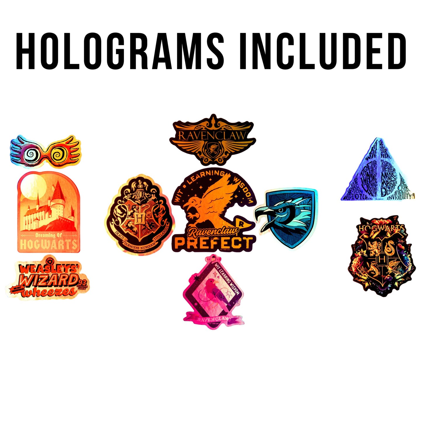 Conquest Journals Harry Potter Ravenclaw Vinyl Stickers, Unique Stickers Including Holograms, Waterproof And Uv Resistant, Great For All Your Gadgets, Potterfy All The Things (120 Pack Variety Bundle)