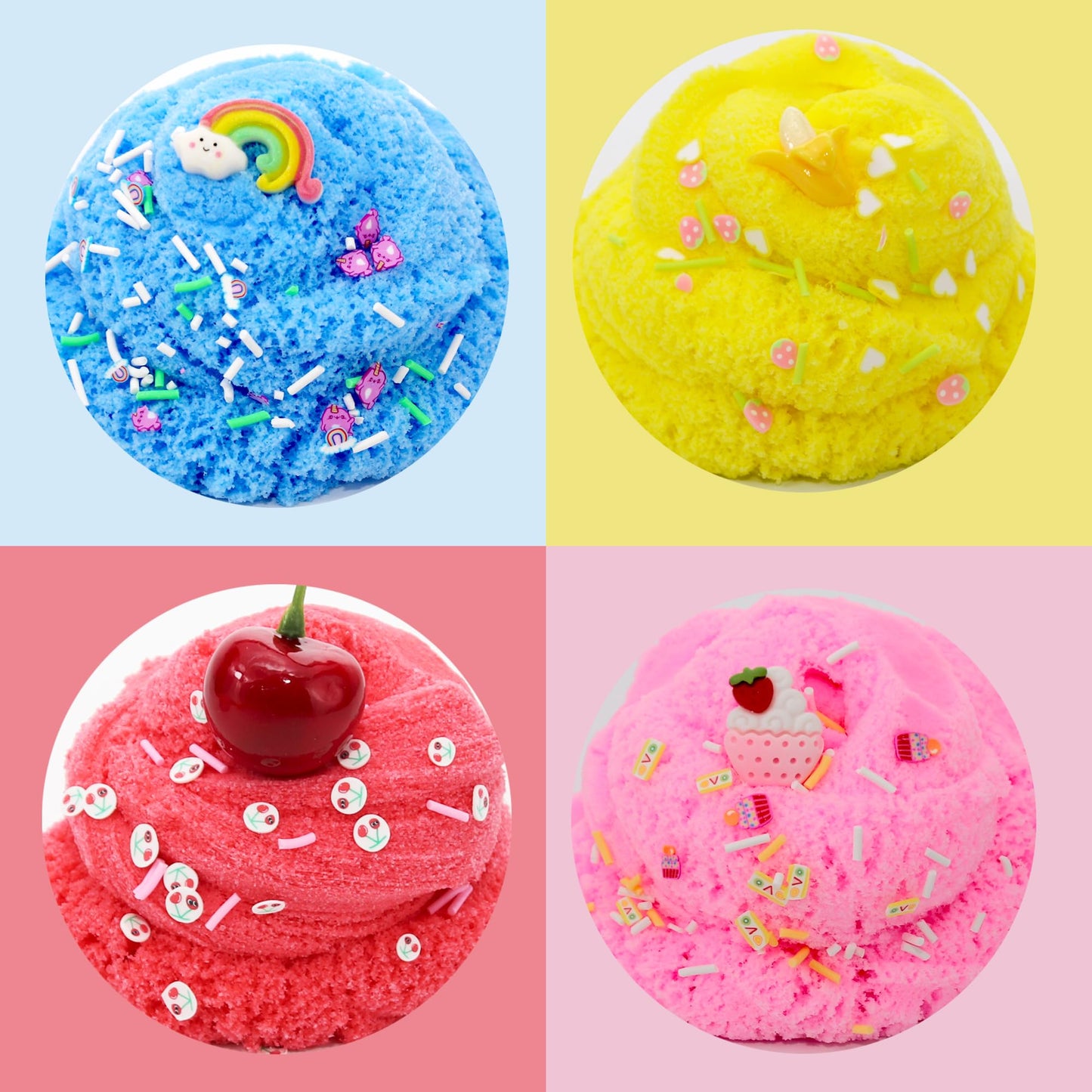 JLPKJ Cloud Slime Kit 7 Pack - Non-Sticky, Super Soft, Scented Rainbow DIY Slime for Stress Relief - Perfect for Boys and Girls