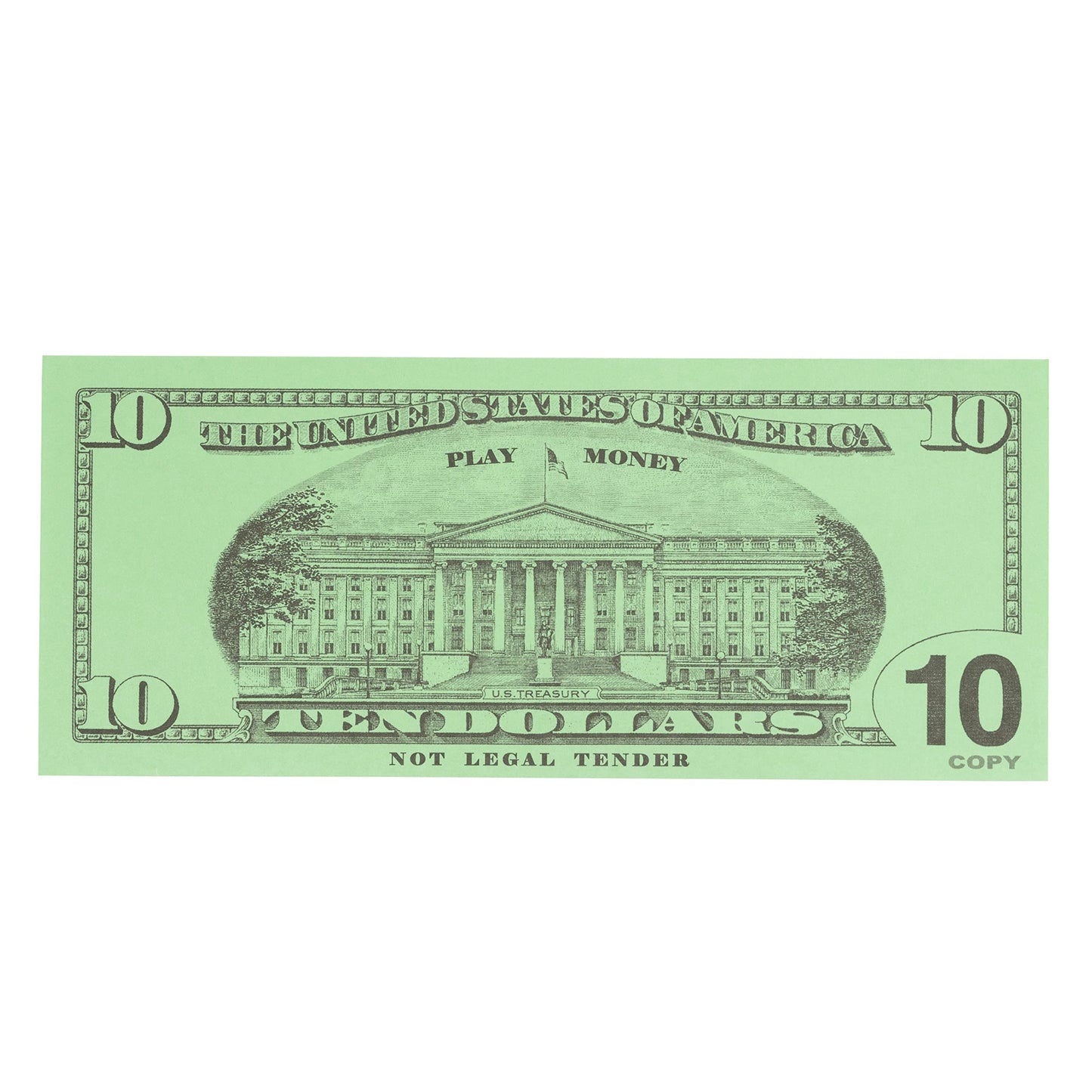 LEARNING ADVANTAGE Ten Dollar Play Bills - Set of 100 $10 Paper Bills - Designed and Sized Like Real US Currency - Teach Currenc
