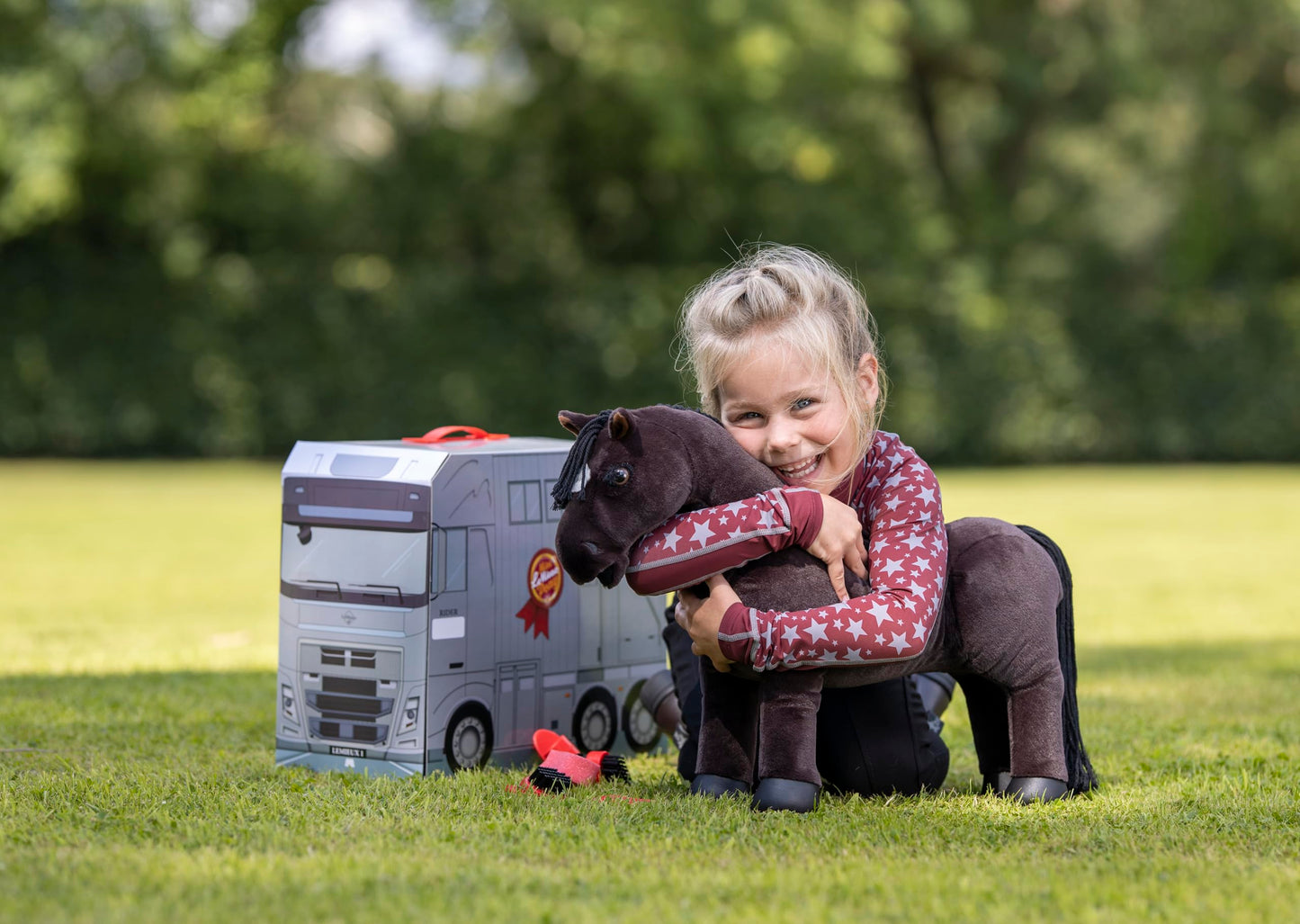 Lemieux Toy Pony Freya For Kids - Brown - Soft Coat - Flexible - Pretend Play - Stuffed Animal Horse - Gift For Kids - Suitable