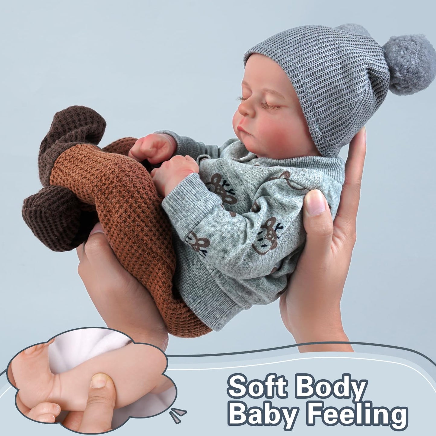 Jizhi Lifelike Reborn Baby Dolls Noah - 20 Inch Realistic Newborn Baby Dolls Real Life Baby Dolls Full Vinyl Body Poseable Baby Boy With Feeding Kit Gift Box For Kids 3+