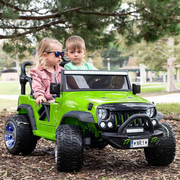 2024 Two (2) Seater Ride On Kids Car Truck w/Remote | Large 24V Battery Licensed Kid Car to Drive 3 Speeds, Leather Seat, MP3 Mu