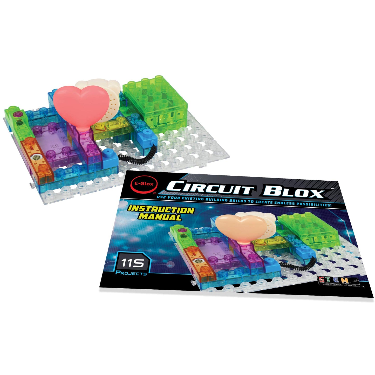 E-Blox Circuit Blox Builder - 115 Projects Circuit Board Building Blocks Toys Set For Kids Ages 8+