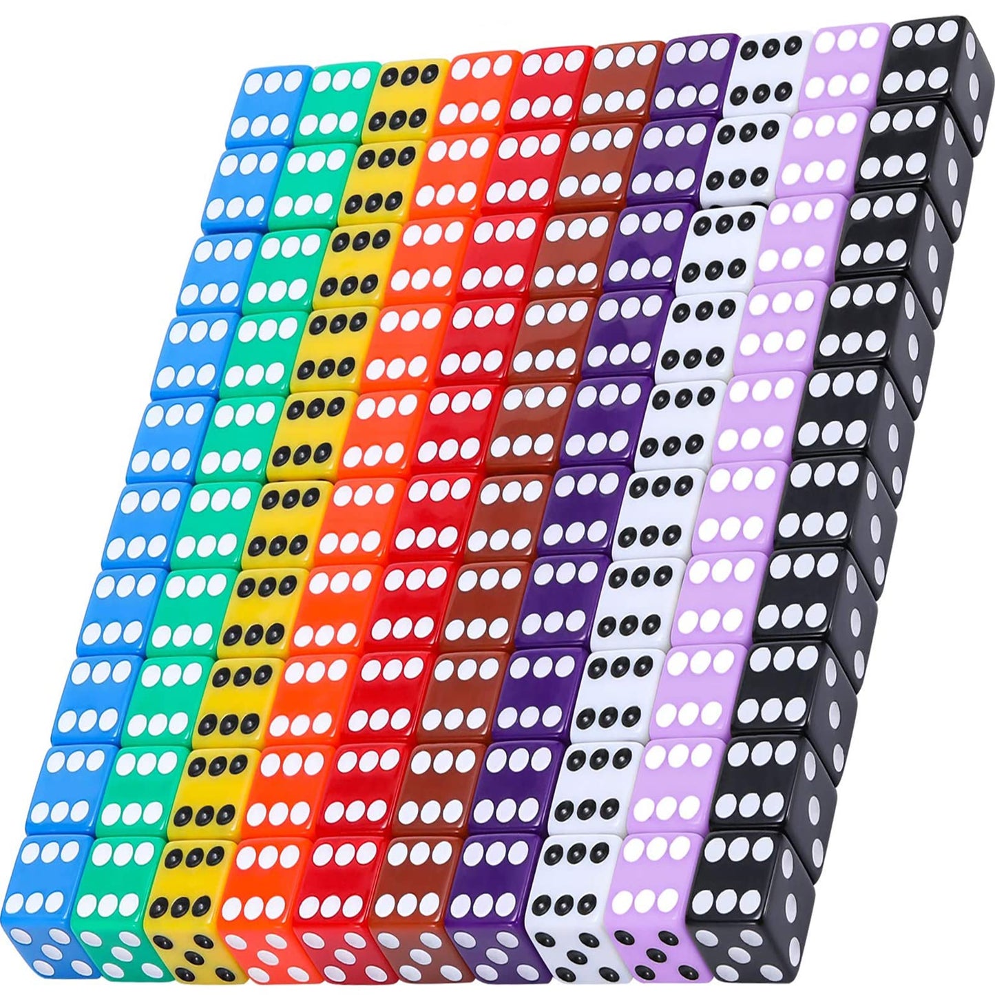 Blulu 6-Sided Games Dice Set, Colored Dice with Black Velvet Pouches for Playing Games, Like Board Games, Dice Games, Math Games
