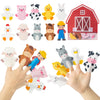 COcnny Farm Animal Finger Puppets - 11pcs Farm Felt Finger Puppet with Barn Bag Set Making Crafts Kit for Kids, Make Your Own St