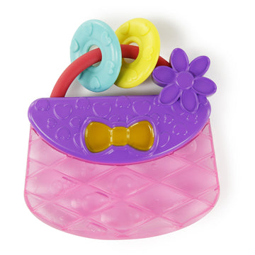 Bright Starts Carry & Teethe Purse Chillable Teether Toy, Pretty in Pink, for Ages 3 Months+, 1 Count