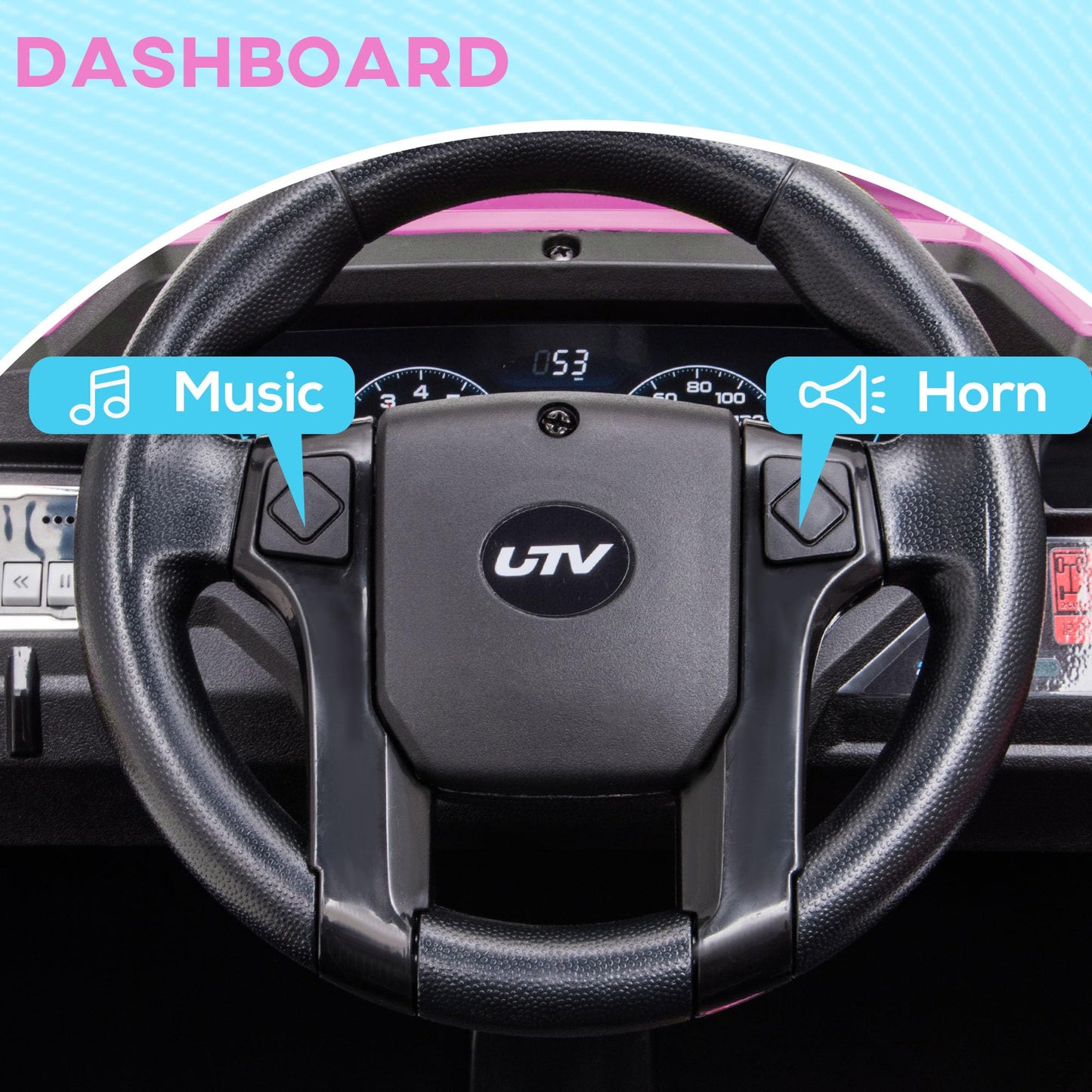 Aosom 12V Kids Utv, Battery Powered Electric Ride On Car With Music, Lights, Mp3/Usb, Suspension System & Remote Control, Toy Vehicle For Boys And Girls, Pink