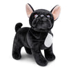 ZHONGXIN MADE Black Bulldog Plush Toy - Realistic 13" Black Stuffed Animal for Kids, Cute Cotton Puppy Plushie Gift
