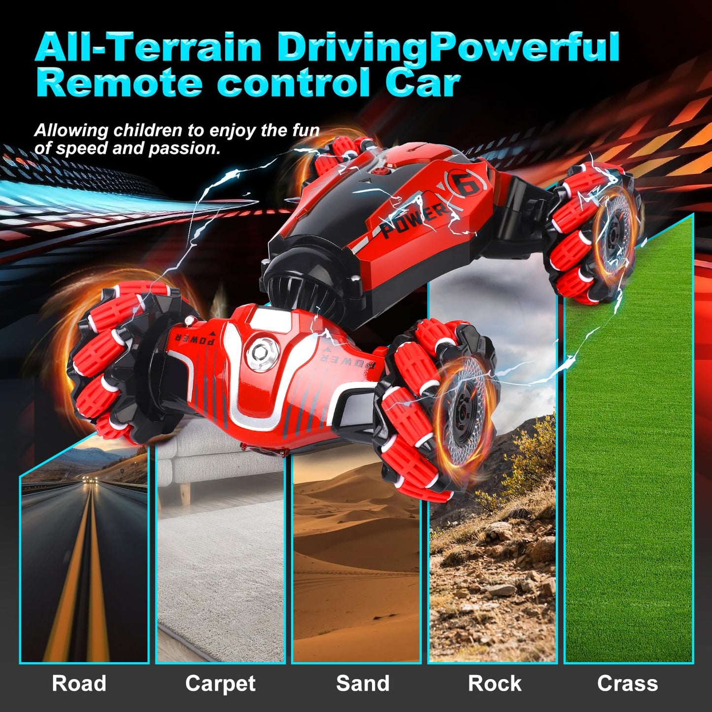 ZSYMIMRC RC Car, RC Gesture Stunt Car, Multifunctional Rotary Deformation Remote Control Car, 3-12 Years Old Kids Birthday Prese