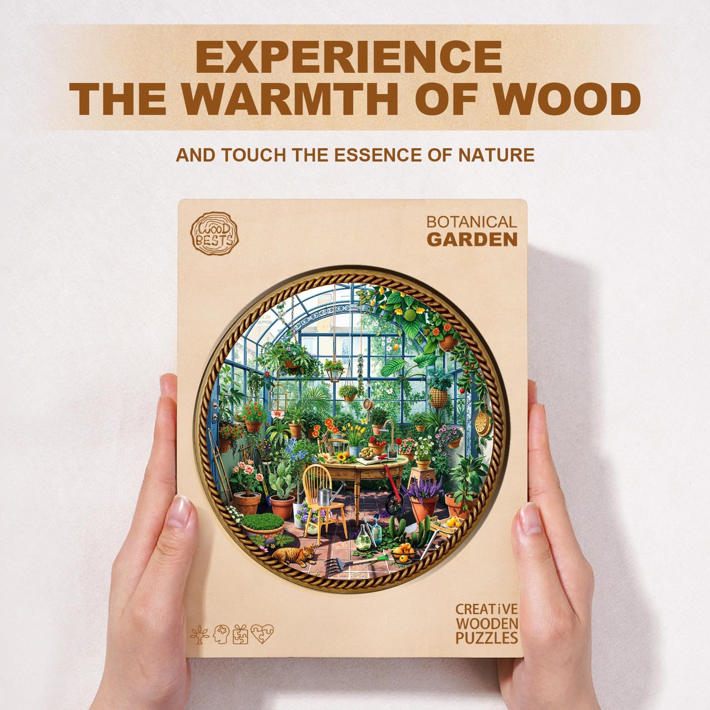 Jigfoxy Wooden Puzzles for mature-themeds Botanical Garden Wood Puzzles mature-themed Unique Animal Shape Wooden Jigsaw Puzzles for mature-themeds Birthday Gifts for Puzzle Lovers Family Friend (M-11.4 * 11.4in-200pcs)