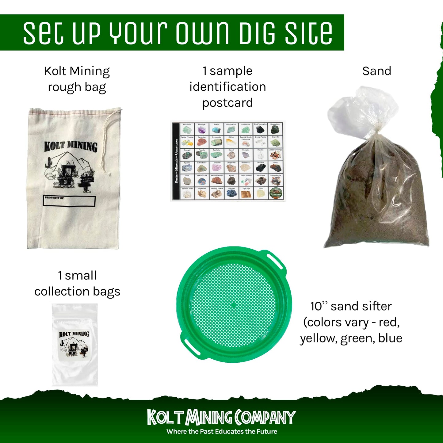 Kolt Mining Activity Dig Kit – Emeralds And Gemstone Mix For Kids – Excavate Real Crystals, Rocks, And Minerals – Great Stem/Steam Teaching Tool – Rock Collection For Geology Enthusiasts