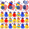 Ouryec 24 Pack Patriotic Rubber Ducks, 4Th Of July Rubber Ducks Jeep Ducks Bulk, 4Th Of July Independence Day Usa Memorial Day P