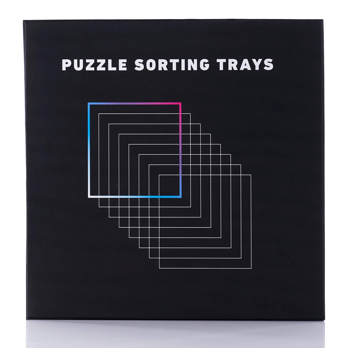 8 Puzzle Sorting Trays With Lid 8'' X 8'' - Jigsaw Puzzle Accessories Black Background Makes Pieces Stand Out To Better Sort Pat