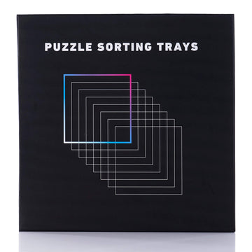 8 Puzzle Sorting Trays With Lid 8'' X 8'' - Jigsaw Puzzle Accessories Black Background Makes Pieces Stand Out To Better Sort Pat