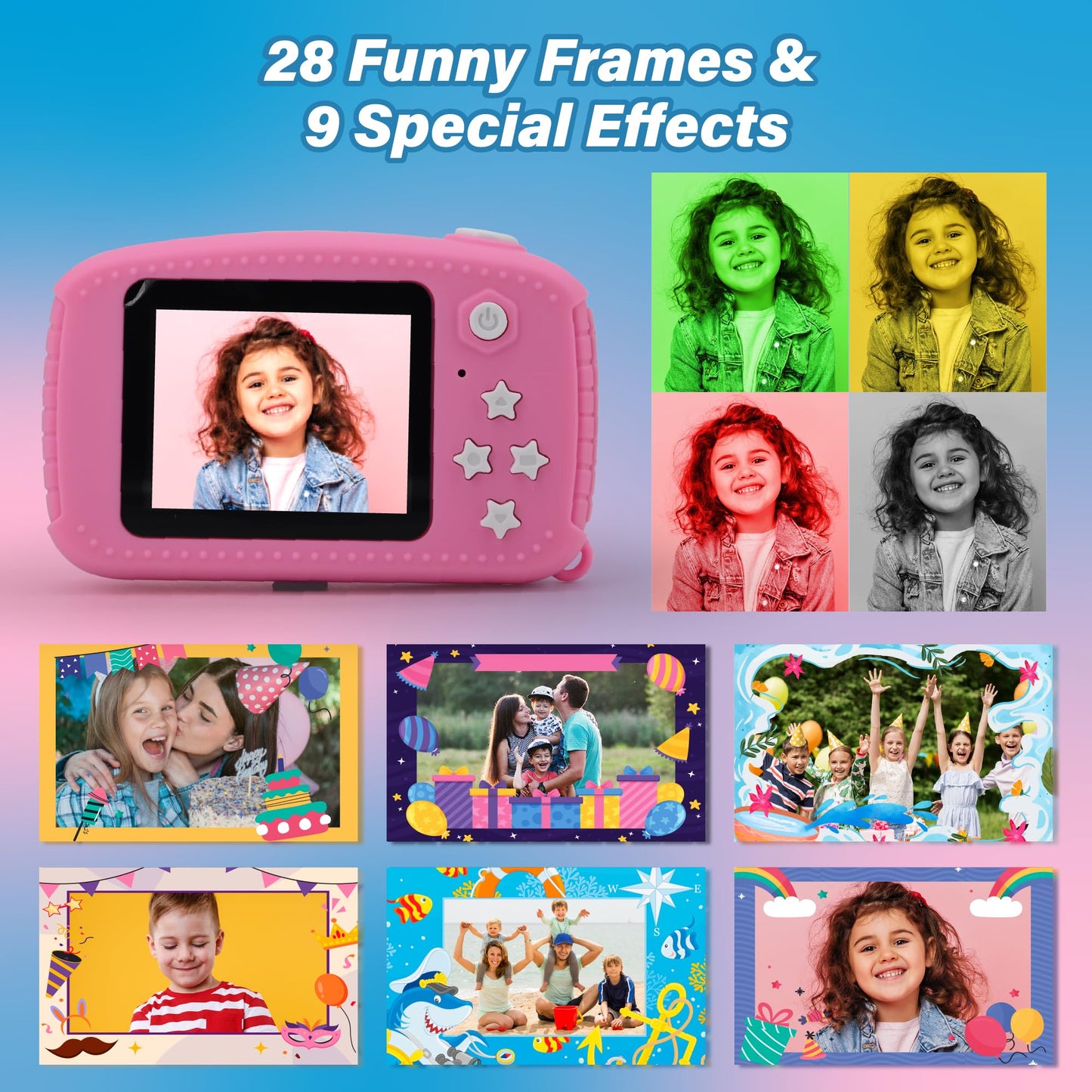 Gkidz Kids Camera For Boys & Girls Toy Camera Age 3-12 Years Old Young Photographers With 64Gb Sd Card, Hanging Belt & Durable Silicone Case Ideal Gift For Kids | Camera For Kids | Toddler Camera