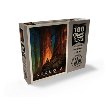 MyPuzzle Sequoia National Park: Nature's Cathedral Vintage Poster - enhanced 100 Piece Jigsaw Puzzle for mature-themeds