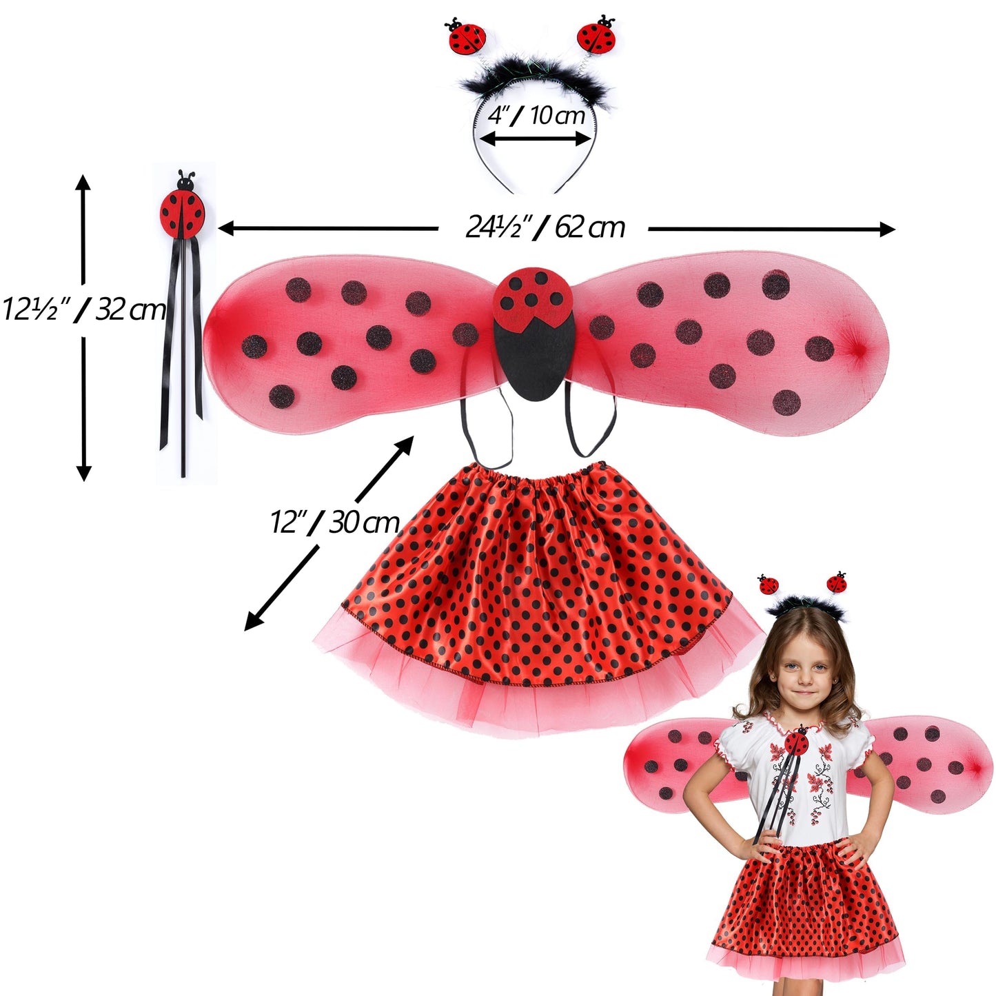Seawhisper Princess Girls Dress Up Trunk Clothes For Kids Toddler Pretend Play Fairy Ladybug Bee Butterfly Costume Accessories 3