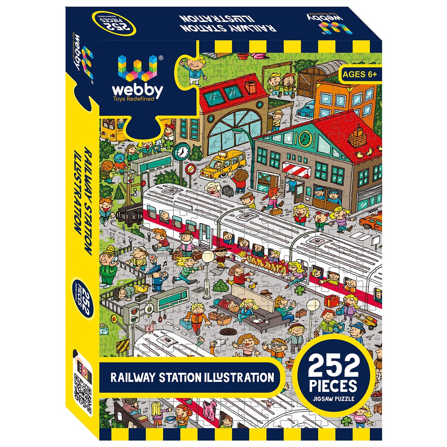Webby Railway Station Illustration Jigsaw Puzzle For Boys & Girls 252 Pieces