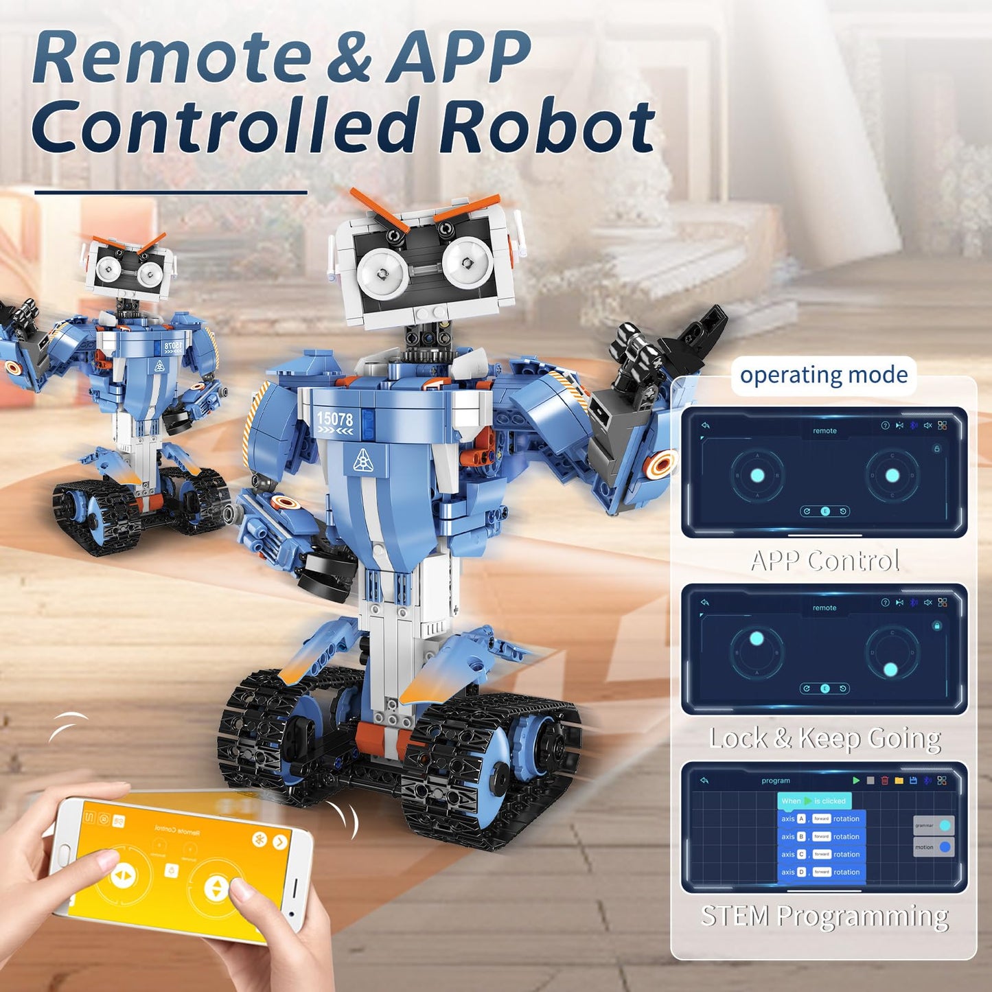 YESHIN Robot Building STEM Toys, 5 in 1 STEM Projects for Kids Ages 8-12, Remote & APP Control Educational Coding Kit, DIY Recha
