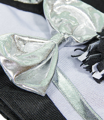 Metallic Silver & Black Cheerleader Teddy Bear Clothes Fits Most 14'-18' Build-A-Bear And Make Your Own Stuffed Animals