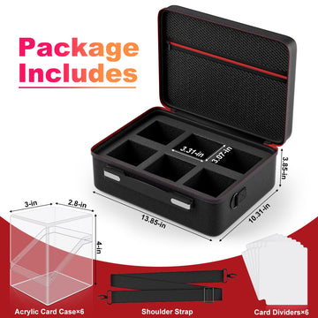 Card Deck Box With Portable Case, 6 Pack Clear Card Deck Box Holds 600+ Double Sleeved Cards, Commander Deck Box With 6 Dividers