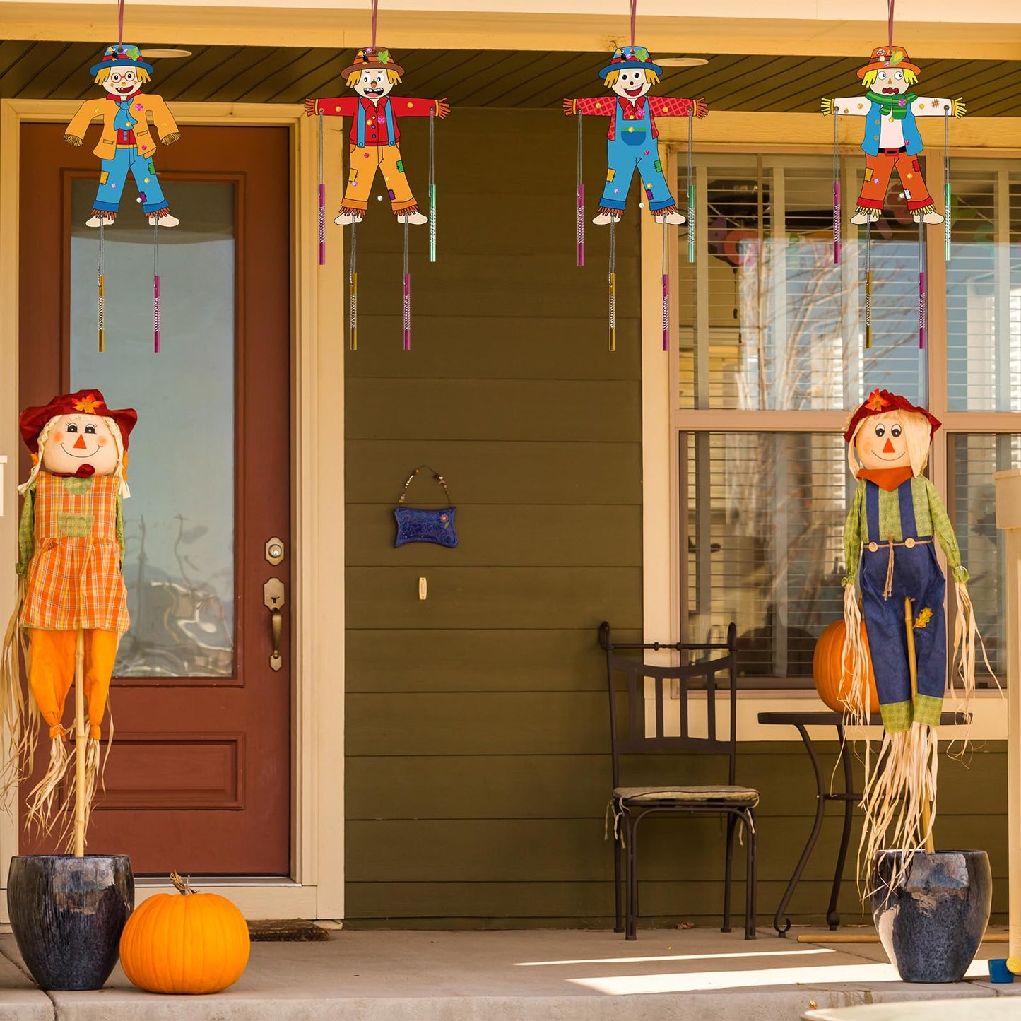 Fennoral 12 Pack Scarecrow Wind Chime Kit For Kids Make You Own Scarecrow Craft Kit Diy Arts And Crafts For Boys Girls Fall Art