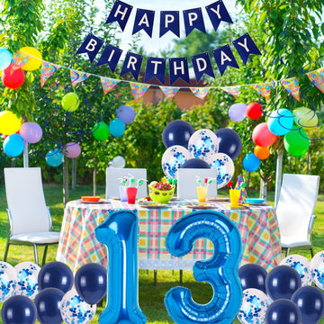 Naninuneno 13Th Blue Birthday Party Decorations For Boy Girl Men Women, Happy 13 Birthday Balloons Supplies With Happy Birthday