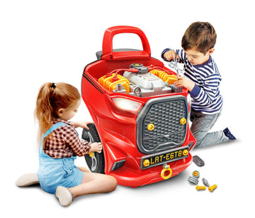 Lanard Motor Master Engine Workshop - Tuff Tools Light & Sound Overhaul Set, Age 3+, Model 52008l, 50-Piece Take Apart & Rebuild Fun
