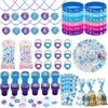 150Pcs Snowflake Birthday Party Favors Supplies Kids Girl Winter Party Decorations Set Include 50 Cookie Bags,12 Bracelets,12 Sn
