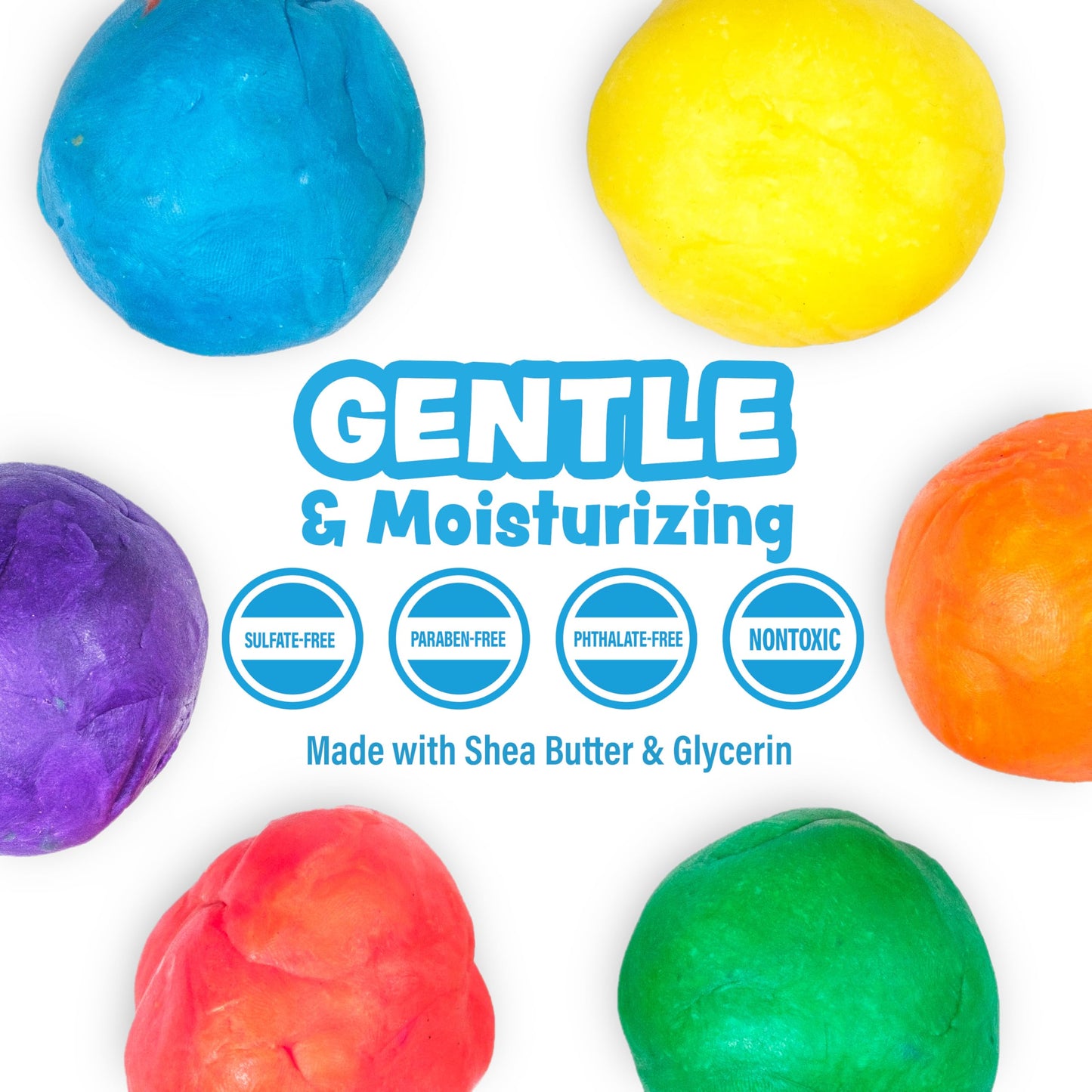 Tub Works® Bath Dough™ Moldable Kids Soap Bath Toy, Variety 6 Pack | Shape, Mold & Create Bath Art With Soap Dough | Soft & Moldable Kids Bath Soap For Shaping | Sensory Fun Toddler & Kids Bath Toys