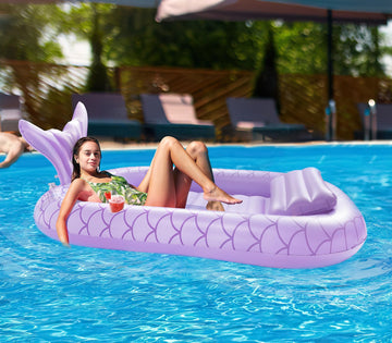 Heysplash Inflatable Tanning Lounger Float - Adults' Swimming Pool Float, Purple