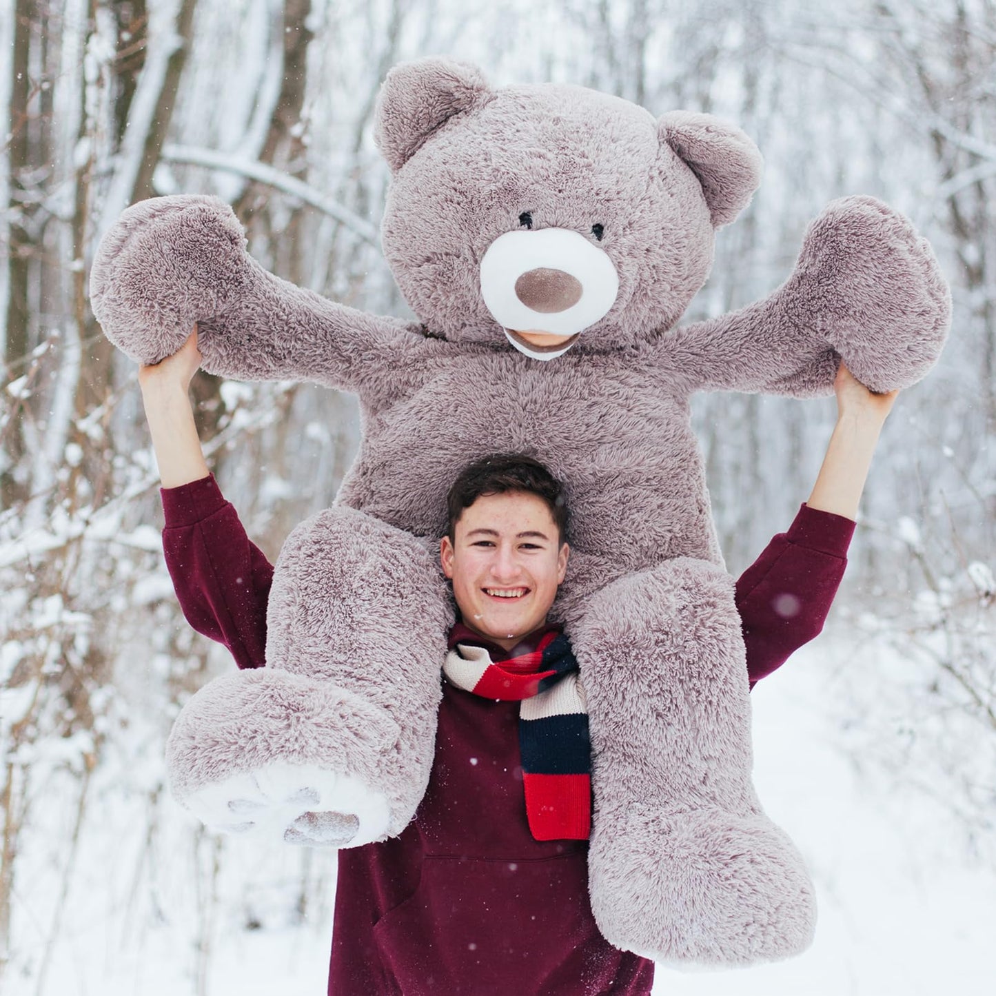 Hollyhome 5Ft Giant Teddy Bear Stuffed Animal Huge Teddy Bear Plush With Big Footprints Valentines Gift 5 Feet 5 Feet Grey