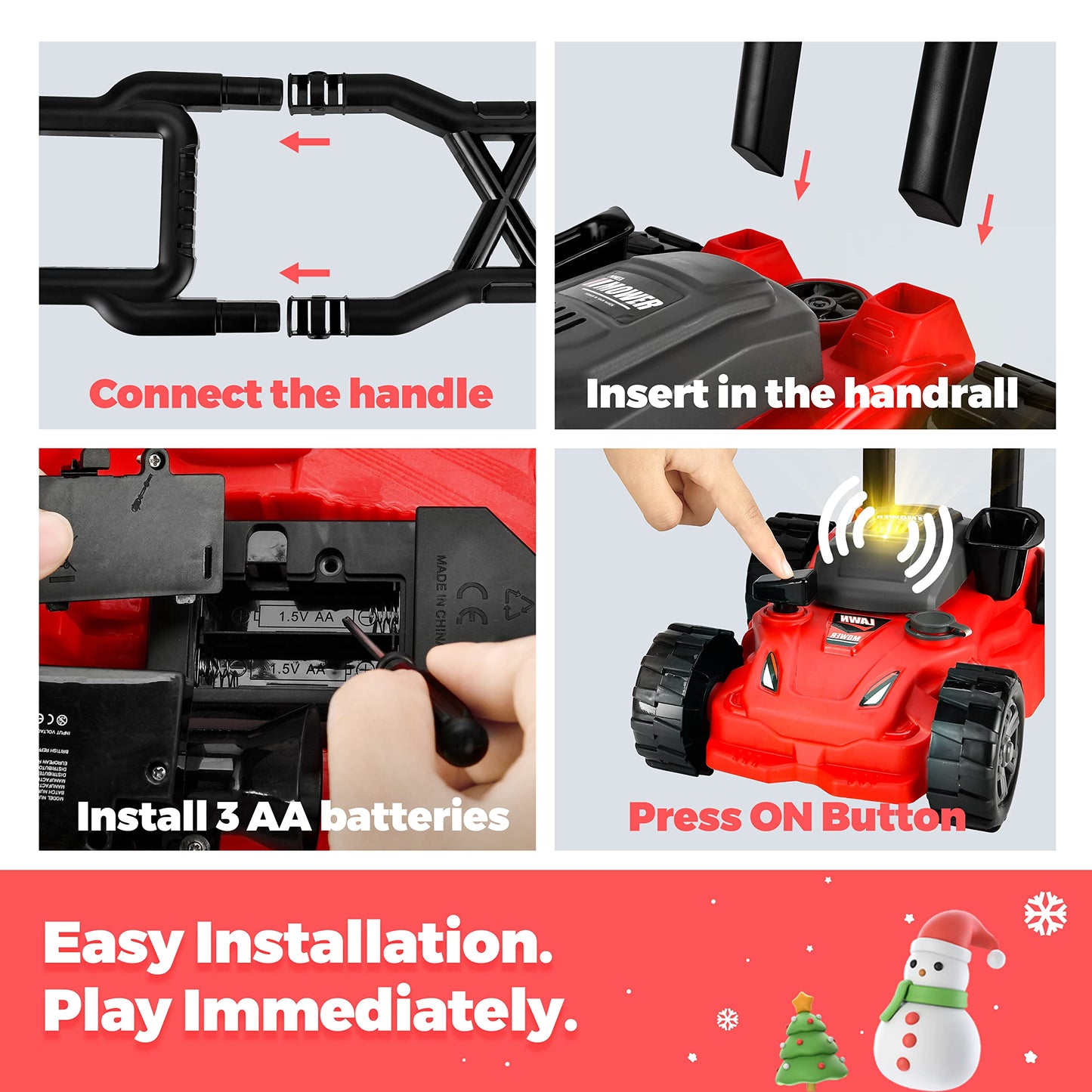 Kids Lawn Mower - Toy Choi'S Pretend Play Series Kids Outdoor Push Lawn Toy,Preschool Gardening Push Toddler Lawn Mower Toy Kids Tool Set Gift For Kids Children Boys, Girls