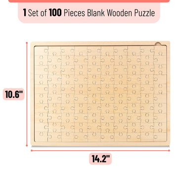 Mr. Pen- Blank Wooden Puzzle, 100 Pieces, 14.2'' X 10.6'', Wooden Blank Puzzles To Draw On