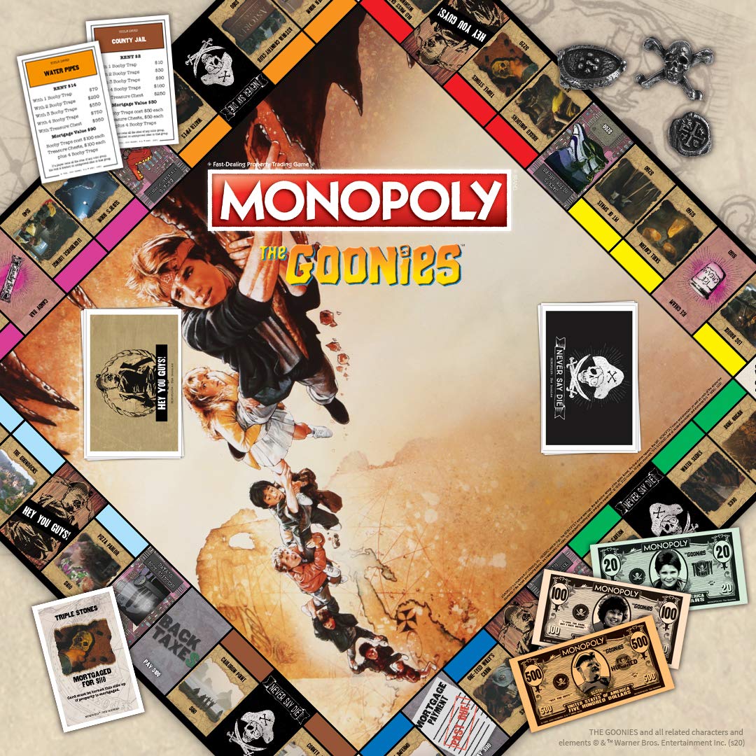 Monopoly The Goonies | Based On The 80S Adventure Classic Film | Collectible Monopoly Game Featuring Familiar Locations And Icon