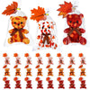 Poen 27 Pack Fall Mini Plush Bears With Maple Leaf Cards Set For Kids Classroom School Exchange Prize Gifts Fall Thanksgiving Gi